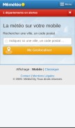 How meteocity.com looks like on a mobile device such as an iPhone.