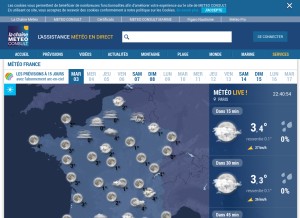 How meteoconsult.fr looks like on a tablet such as an iPad.
