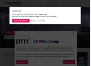 How meteogroup.com looks like on a tablet such as an iPad.