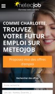 How meteojob.com looks like on a mobile device such as an iPhone.