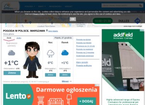 How meteoprog.pl looks like on a tablet such as an iPad.