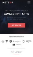 How meteor.com looks like on a mobile device such as an iPhone.