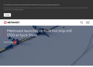 How metinvestholding.com looks like on a tablet such as an iPad.