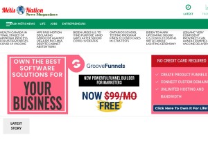 How metisnation-sask.com looks like on a tablet such as an iPad.