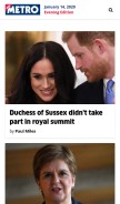 How metro.news looks like on a mobile device such as an iPhone.