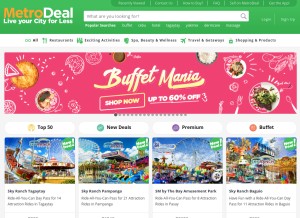 How metrodeal.com looks like on a tablet such as an iPad.