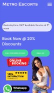 How metroescortsdelhi.com looks like on a mobile device such as an iPhone.