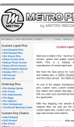 How metropins.com looks like on a mobile device such as an iPhone.