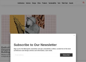 How metropolismag.com looks like on a tablet such as an iPad.