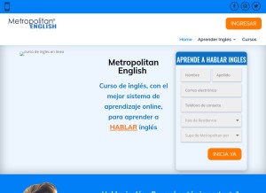 How metropolitanenglishnow.com looks like on a tablet such as an iPad.
