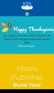 How metropublisher.net looks like on a mobile device such as an iPhone.