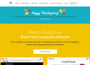 How metropublisher.net looks like on a tablet such as an iPad.