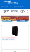 How metroswimshop.com looks like on a mobile device such as an iPhone.