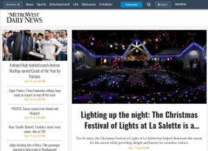 How metrowestdailynews.com looks like on a tablet such as an iPad.