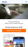How mewe.com looks like on a mobile device such as an iPhone.