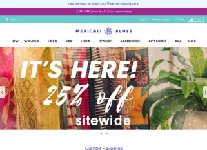 How mexicaliblues.com looks like on a tablet such as an iPad.