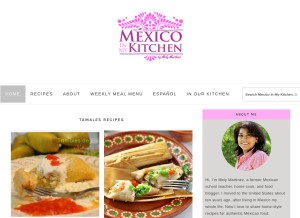 How mexicoinmykitchen.com looks like on a tablet such as an iPad.