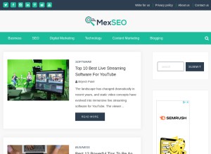How mexseo.info looks like on a tablet such as an iPad.