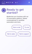 How meya.ai looks like on a mobile device such as an iPhone.