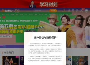 How mgtv.com looks like on a tablet such as an iPad.