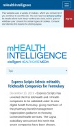 How mhealthintelligence.com looks like on a mobile device such as an iPhone.