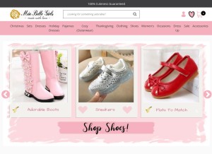 How miabellebaby.com looks like on a tablet such as an iPad.