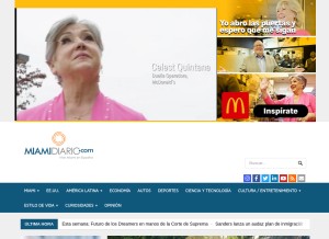 How miamidiario.com looks like on a tablet such as an iPad.