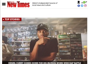 How miaminewtimes.com looks like on a tablet such as an iPad.