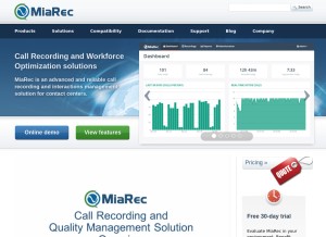 How miarec.com looks like on a tablet such as an iPad.