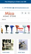 How micahomestore.com looks like on a mobile device such as an iPhone.