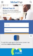 How michaelpage.com looks like on a mobile device such as an iPhone.