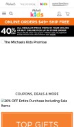 How michaelskids.com looks like on a mobile device such as an iPhone.