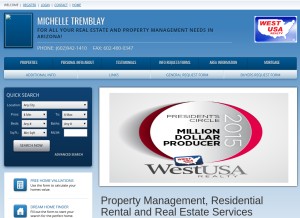 How michelletremblay.com looks like on a tablet such as an iPad.