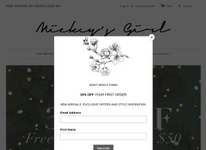 How mickeysgirl.com looks like on a tablet such as an iPad.