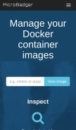 How microbadger.com looks like on a mobile device such as an iPhone.