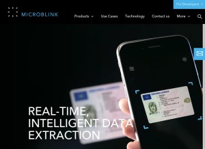 How microblink.com looks like on a tablet such as an iPad.