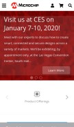 How microchip.com looks like on a mobile device such as an iPhone.