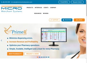 How micromerchantsystems.com looks like on a tablet such as an iPad.
