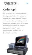 How microworks.com looks like on a mobile device such as an iPhone.