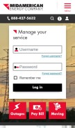 How midamericanenergy.com looks like on a mobile device such as an iPhone.