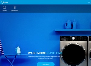 How midea.com looks like on a tablet such as an iPad.