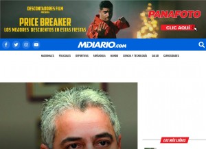 How midiario.com looks like on a tablet such as an iPad.