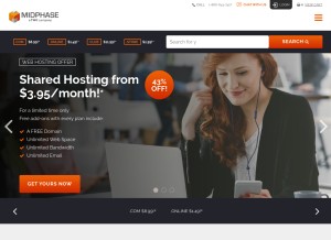 How midphase.com looks like on a tablet such as an iPad.