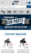 How midwestgunworks.com looks like on a mobile device such as an iPhone.