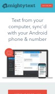 How mightytext.net looks like on a mobile device such as an iPhone.