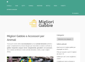 How migliorigabbie.com looks like on a tablet such as an iPad.