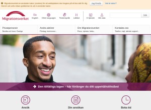 How migrationsverket.se looks like on a tablet such as an iPad.
