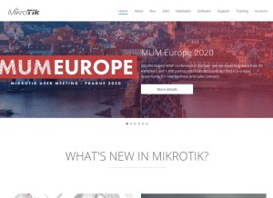 How mikrotik.com looks like on a tablet such as an iPad.