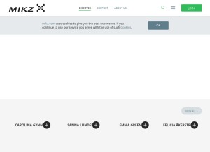 How mikz.com looks like on a tablet such as an iPad.