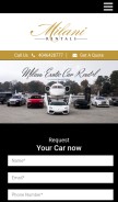 How milanirentals.com looks like on a mobile device such as an iPhone.